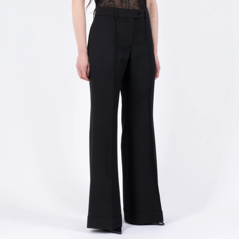 Acne Studios Wijde Broek Langdurig Zwart Black Dames