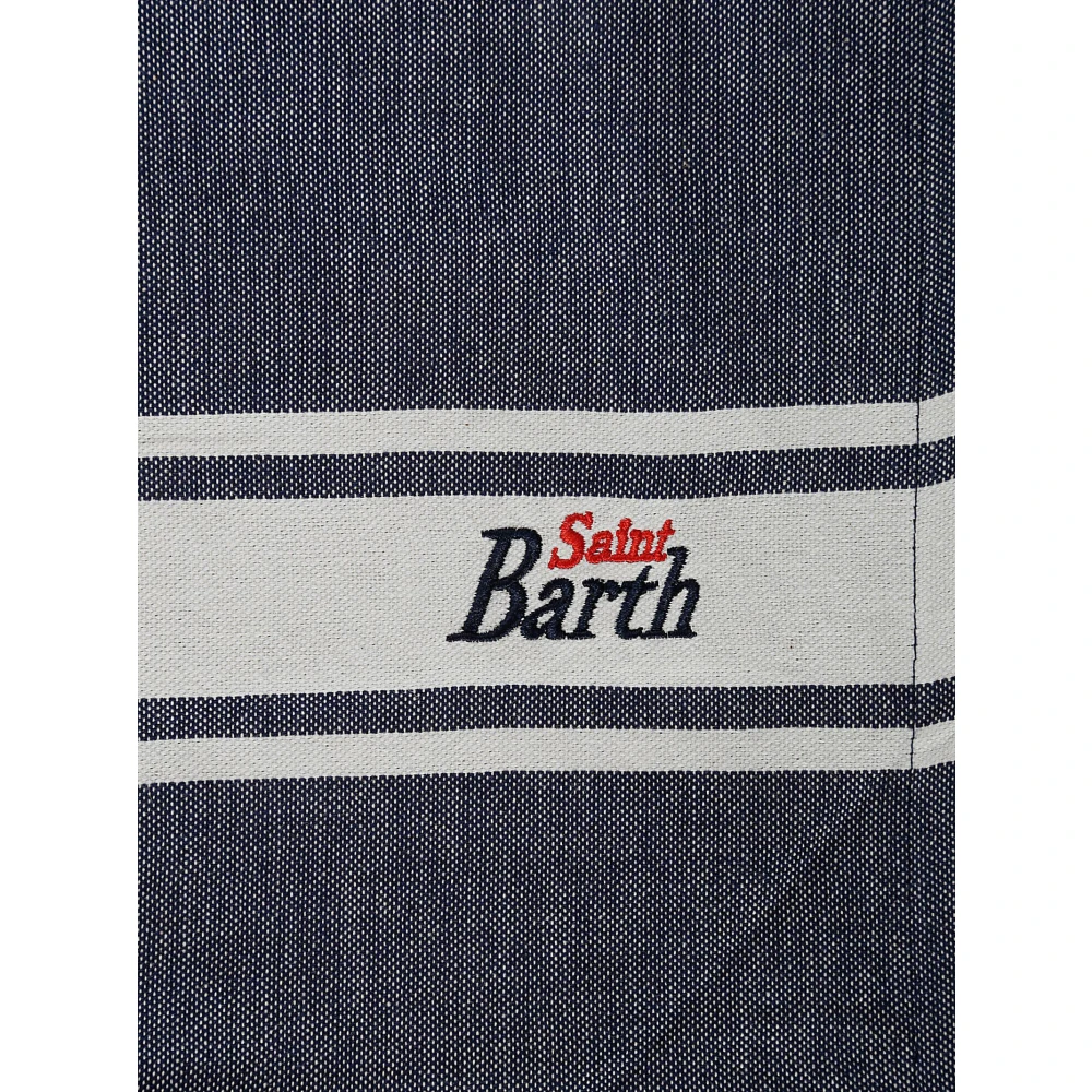 MC2 Saint Barth Blauwe franje strandhanddoek Blue Unisex