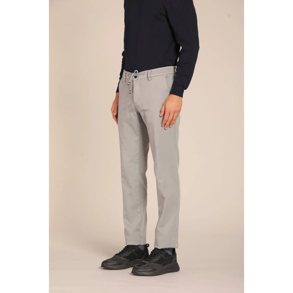 Mason's Slim Fit Jersey Chino Broek Gray Heren