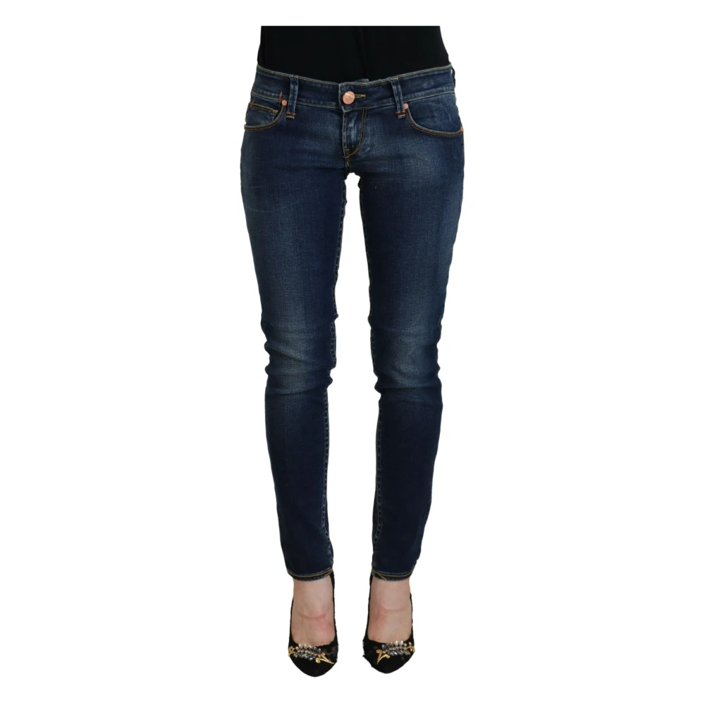 Acht Women's Blue Skinny Fit Jeans, W28, Low Waist Denim Trousers