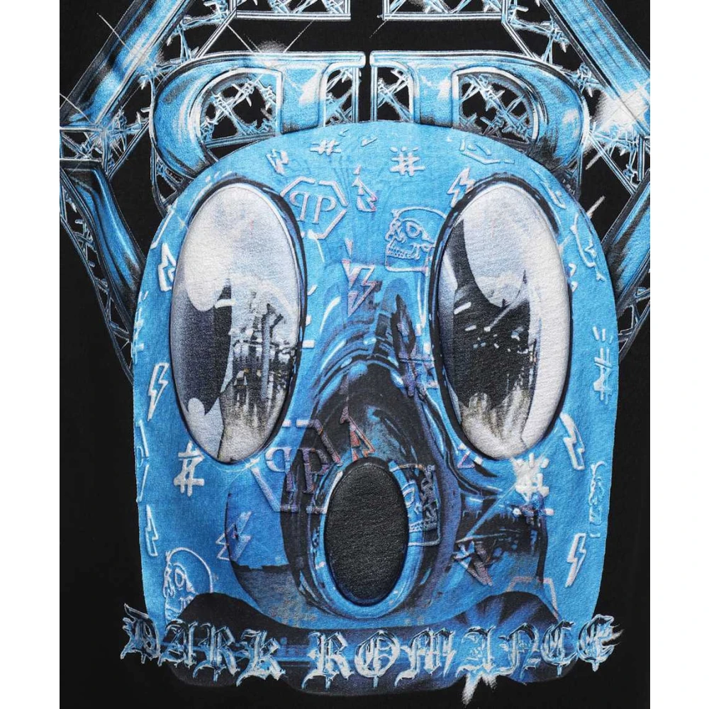 Philipp Plein Logo Print Katoenen T-shirt Black Heren