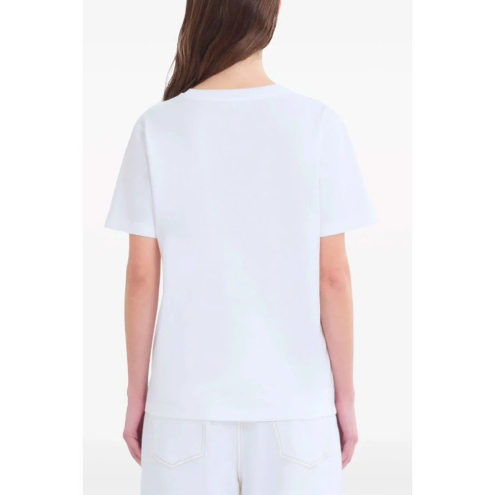 Marni Witte Bloem Applicatie Katoenen T-shirt White Dames