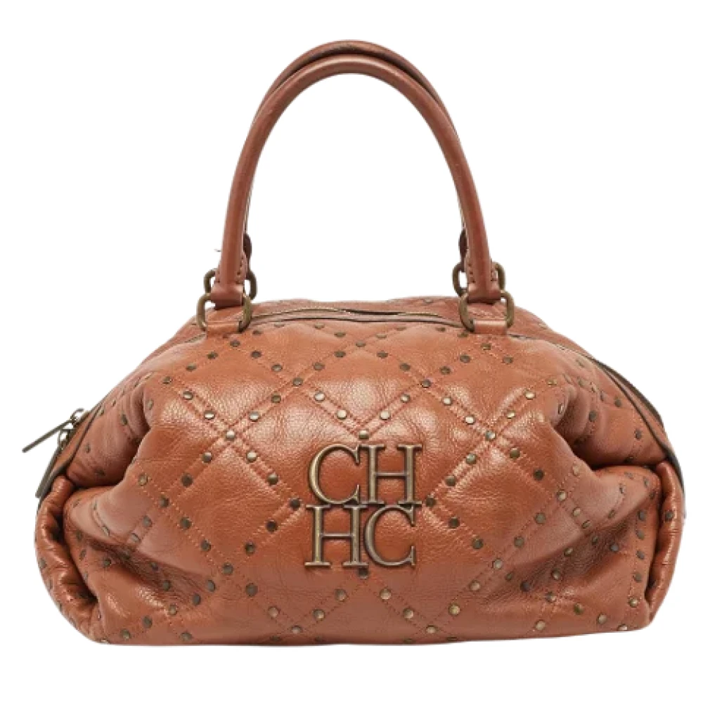 Carolina Herrera Pre-owned Leather handbags Brown Dames