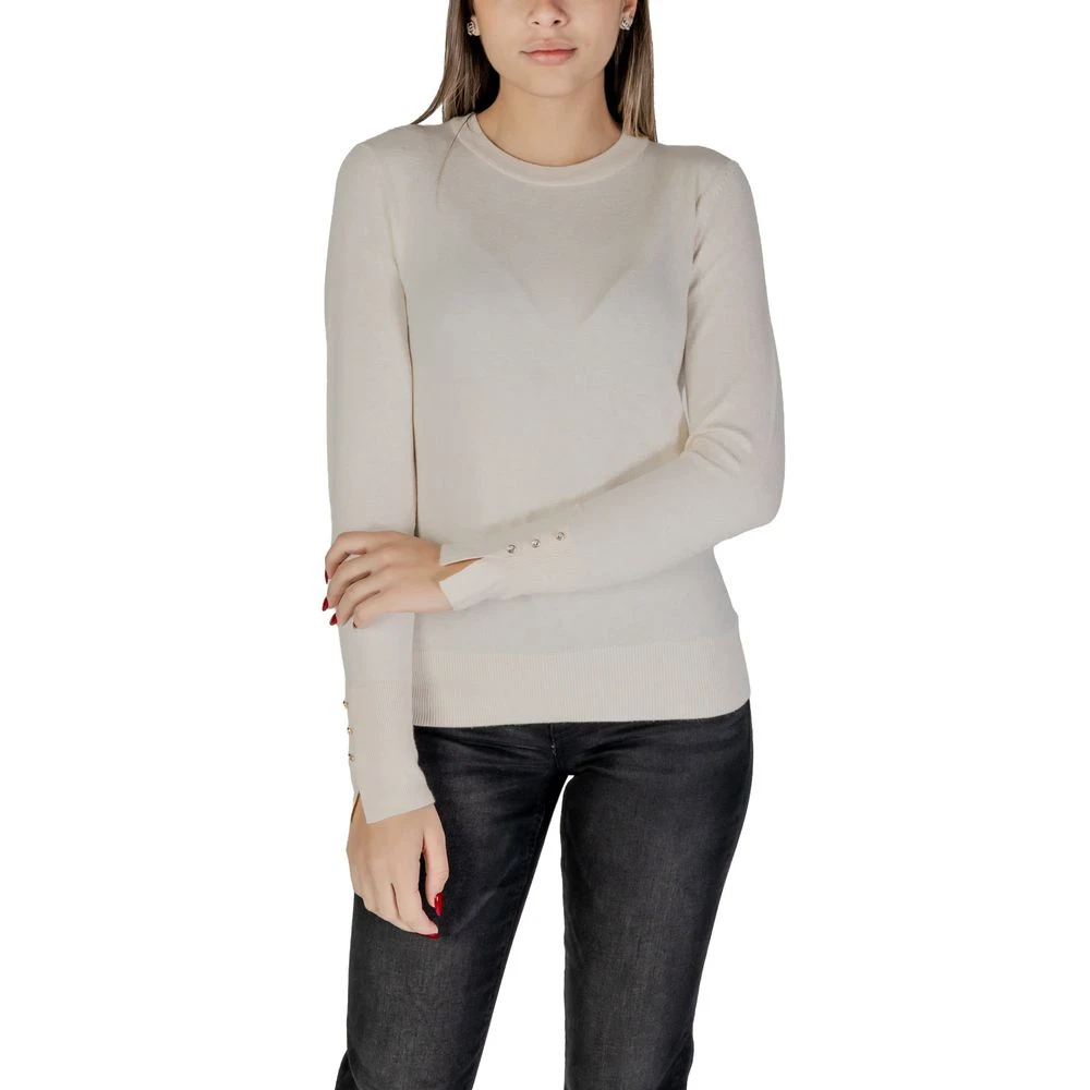 Jacqueline de Yong Crème Viscose Gebreide Kleding & T-Shirt Gray Dames