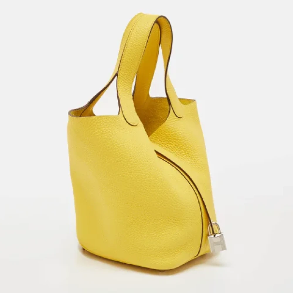 Hermès Vintage Pre-owned Leather handbags Yellow Dames