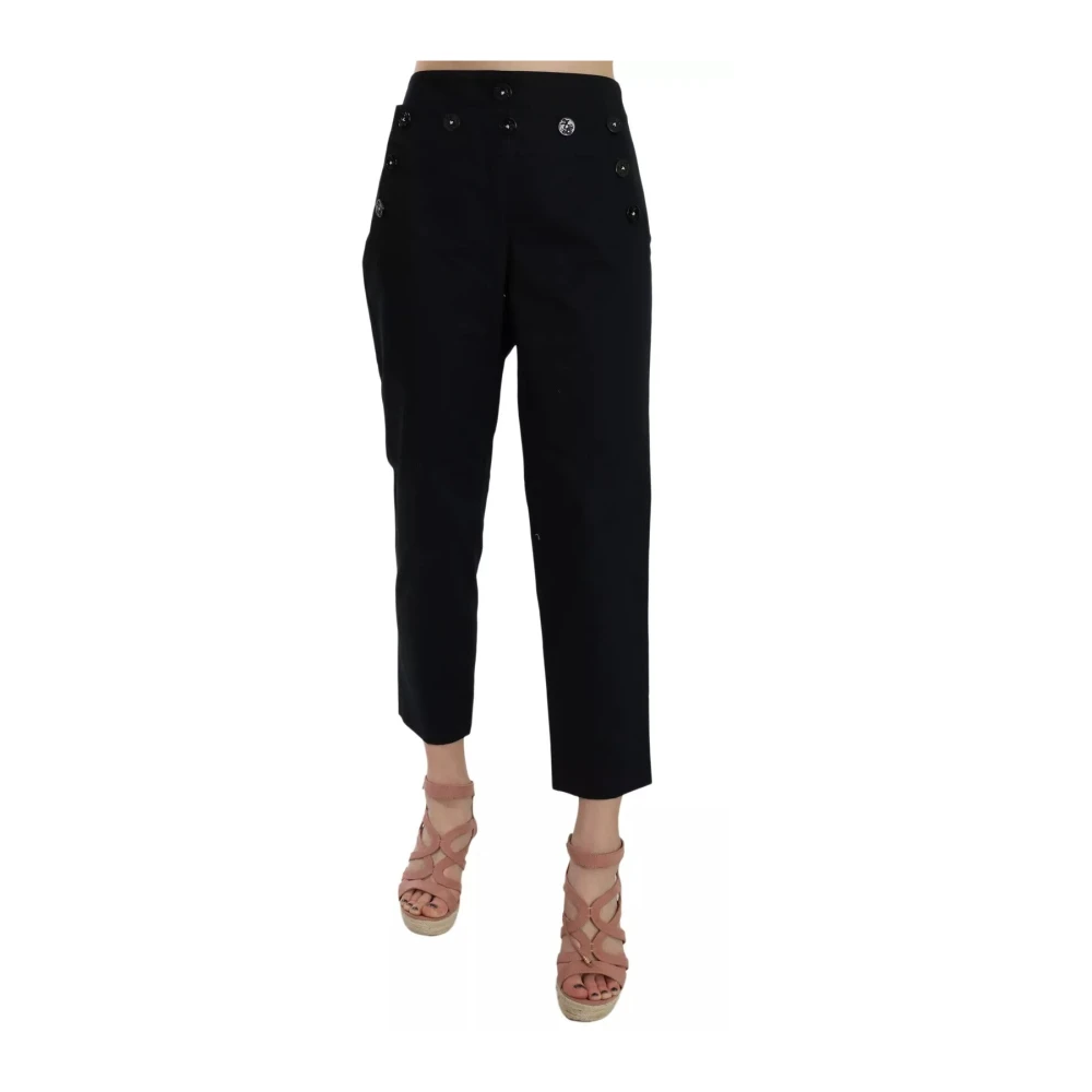 Dolce & Gabbana Women's Black Cropped Trousers, 2XL, Cropped Jeans