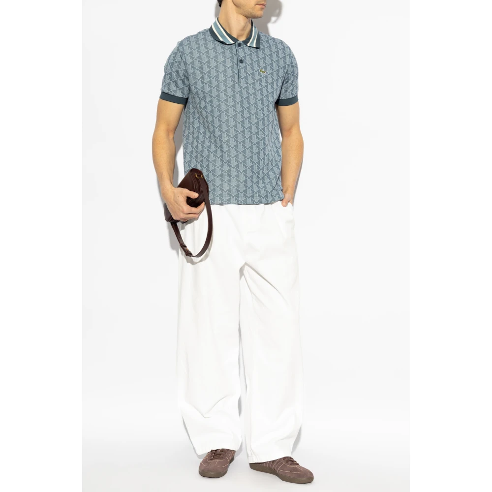 Lacoste Polo met logopatch Blue Heren