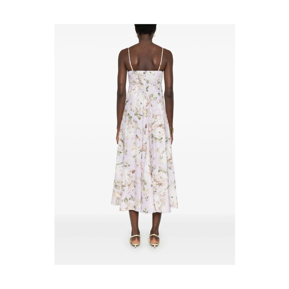 Zimmermann Bloemenprint Linnen Jurk Multicolor Dames