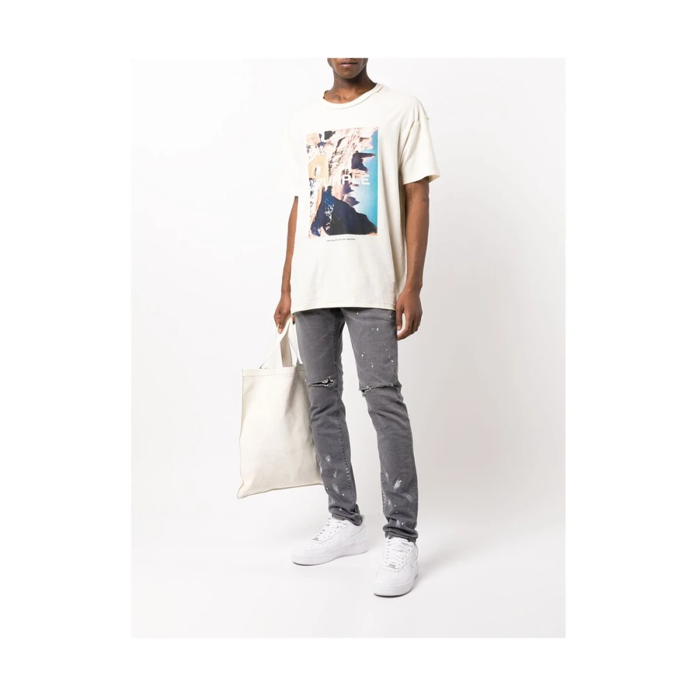 Purple Brand Versleten Slim Fit Jeans Gray Heren