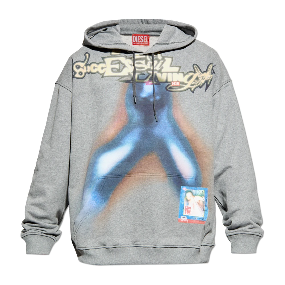 Diesel Uomo Grigio Felpe, Xl, New,