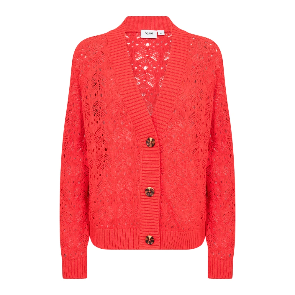 Saint Tropez Flame Scarlet Gebreide Vest Red Dames