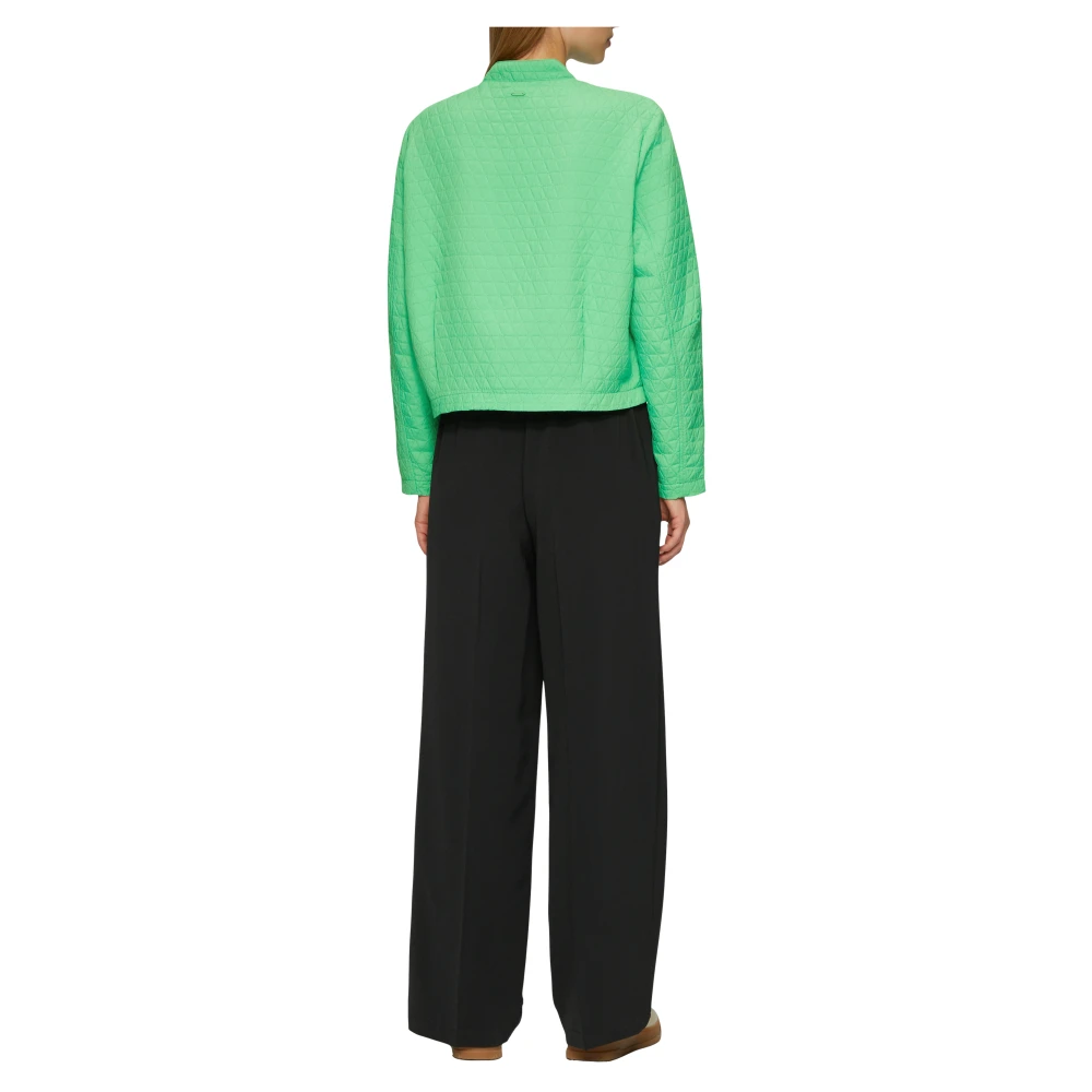 s.Oliver Stijlvolle Blouson Jas met Opstaande Kraag Green Dames