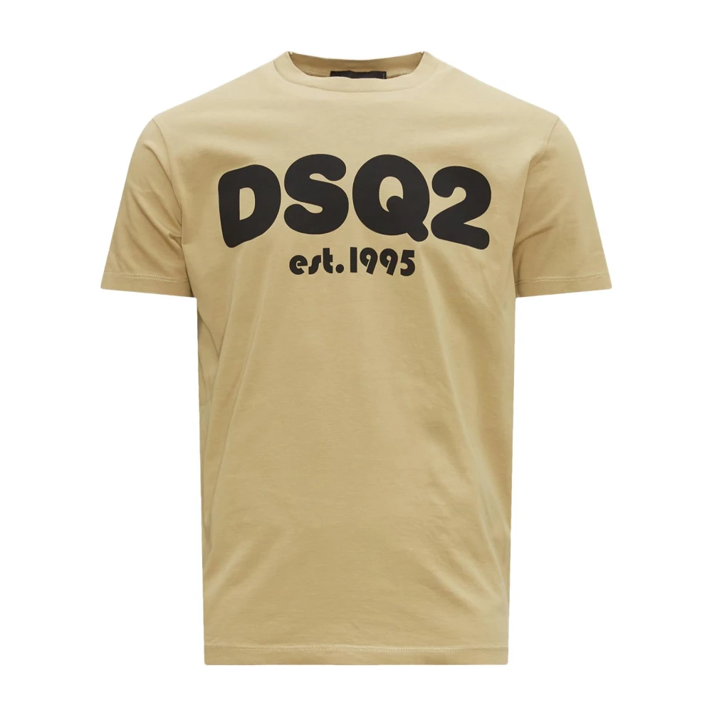 Dsquared2 Logo Print T-Shirt Beige Heren