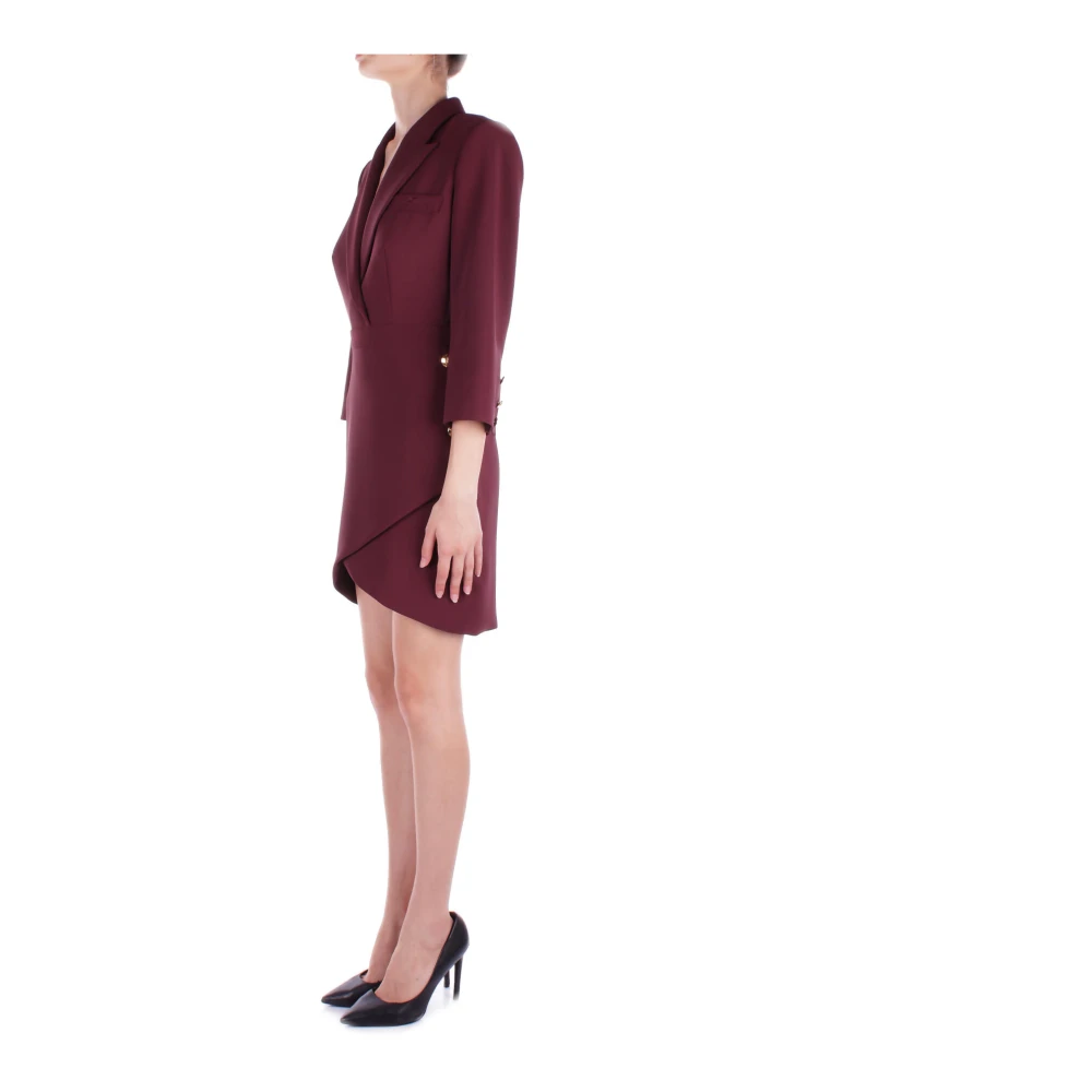 Elisabetta Franchi Bordeaux Jurk met Ritssluiting Red Dames