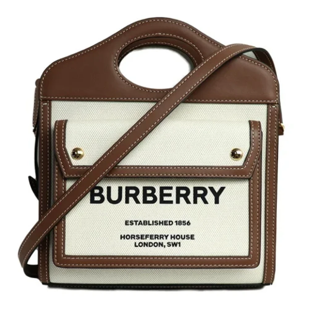 Burberry Vintage Pre-owned Coated canvas handbags Beige Dames