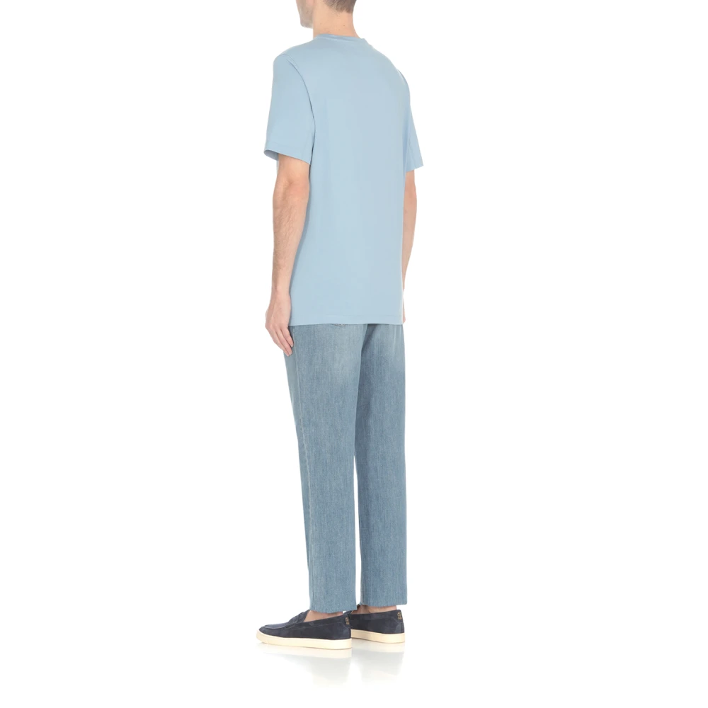 BRUNELLO CUCINELLI Lichtblauwe T-shirts en Polos voor Mannen Blue Heren