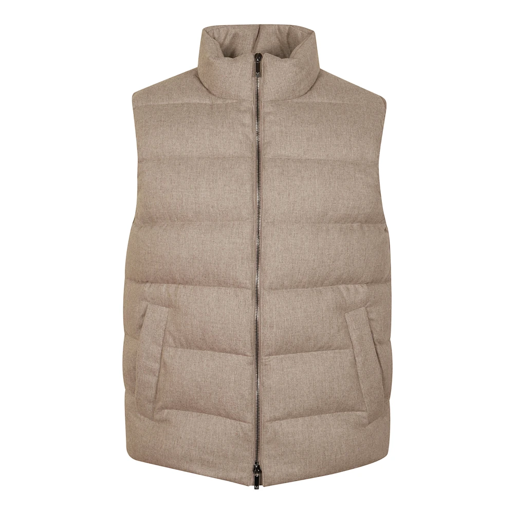 Montedoro Beige Gewatteerd Vest met Cashmere Mix Beige Heren