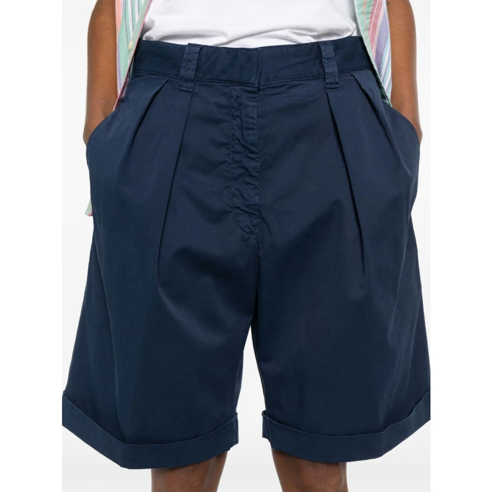 Aspesi Blauwe Denim Shorts Blue Dames