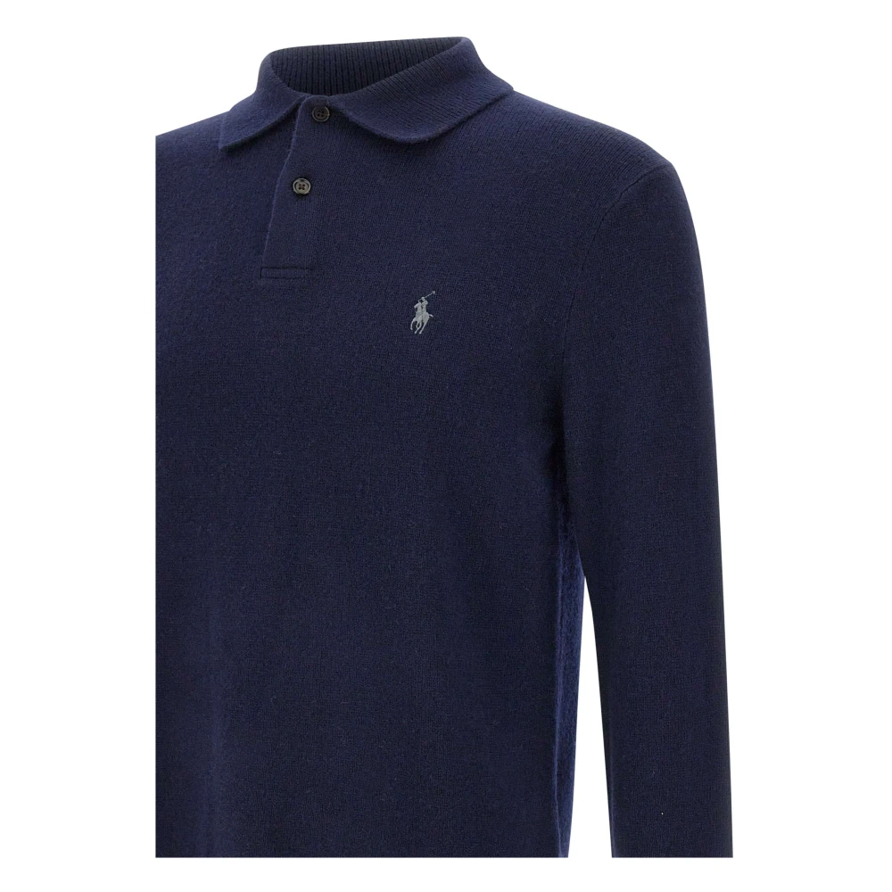 Polo Ralph Lauren Klassiek wolblend poloshirt Blue Heren