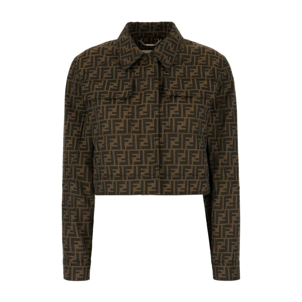 Fendi Bruine Jas met Verborgen Sluiting Brown Dames