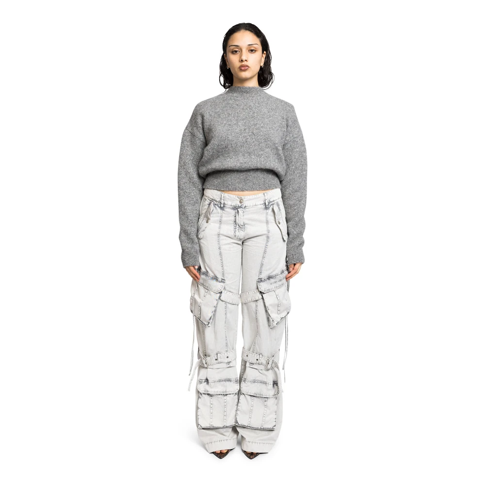 Acne Studios Stoffen cargobroek in stoffige witte kleur Gray Dames