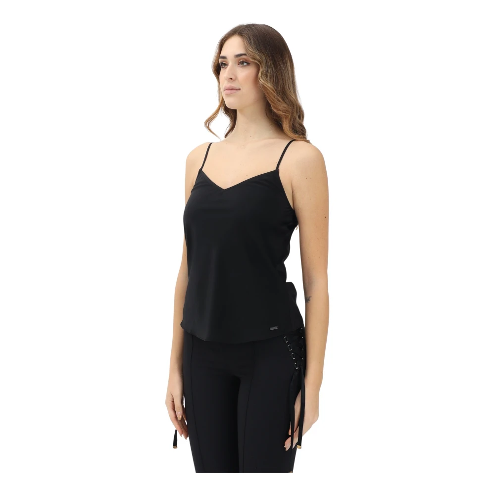 Armani Exchange Minimalistische Zwarte Top Elegante Casual Stijl Black Dames