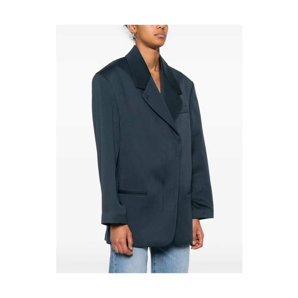 Remain Birger Christensen Navy Blue Double-Breasted Jacket Blue Dames
