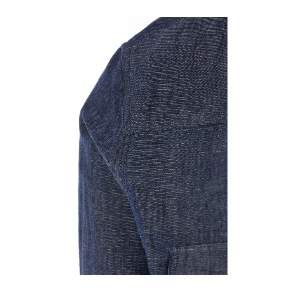 Lardini Blauwe Denim Overhemd Klassieke Stijl Blue Heren