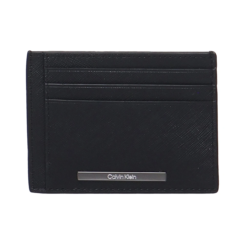 Calvin Klein Heren Portemonnee Zwart Kaarthouder Contrast Logo Black Unisex