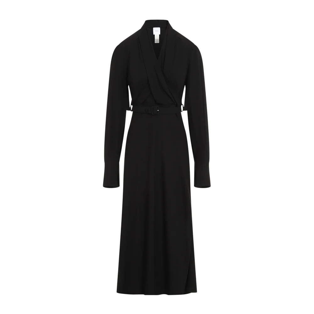 Patou Svart Draperad Maxi Day Klänning Black, Dam