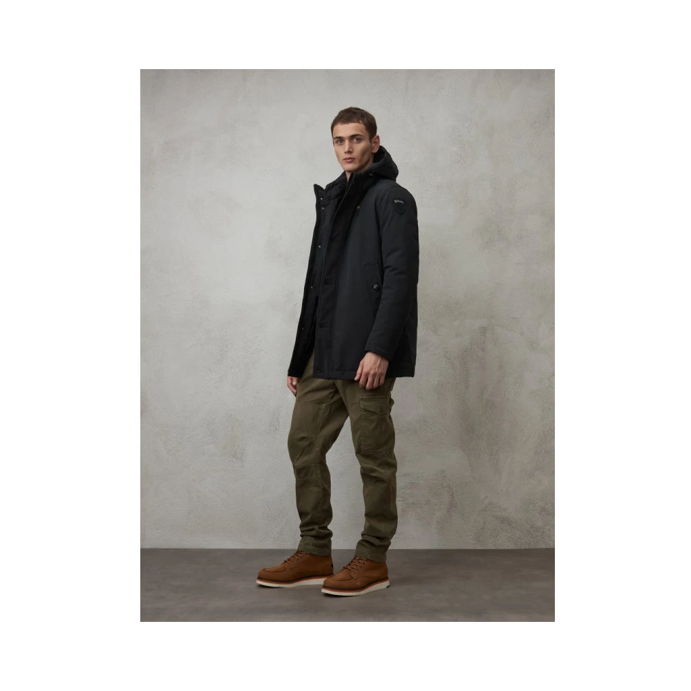 Blauer Lange Neopreen Jas Black Heren