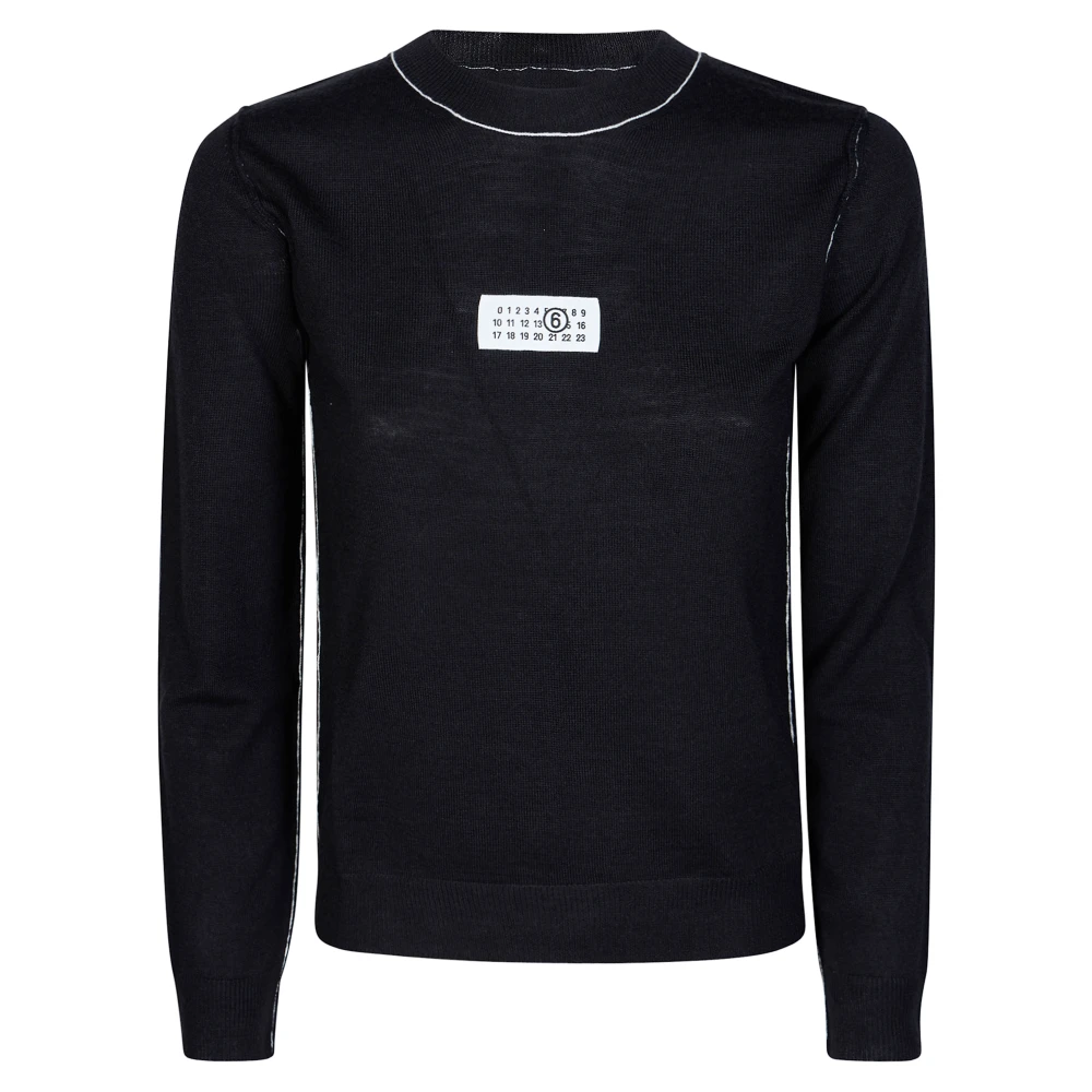 Mm6 Maison Margiela Damen Schwarz Strickwaren, K, Lgröße: