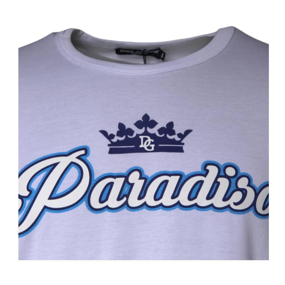 Dolce & Gabbana Witte Katoenen Crew Neck T-shirt White Heren