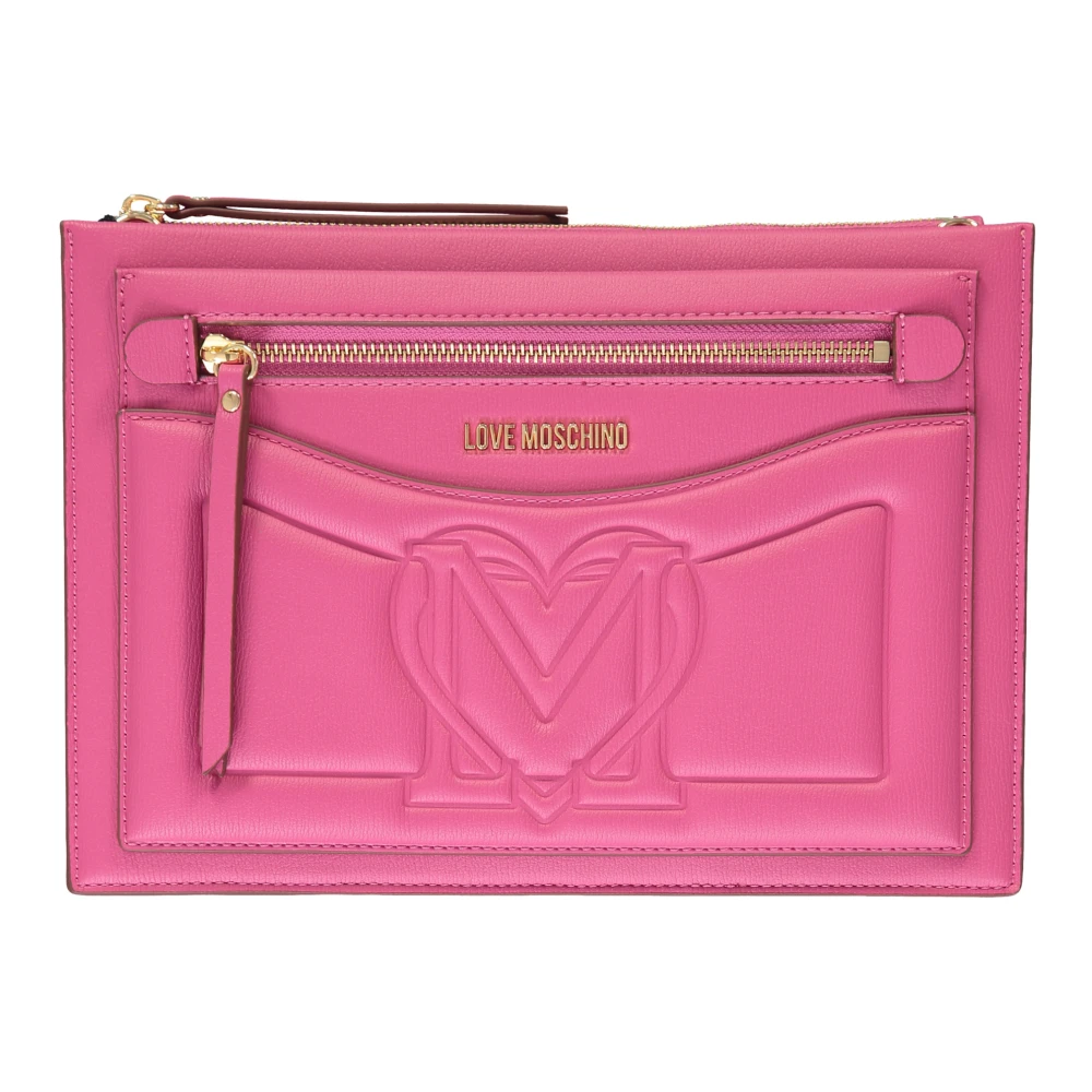 Love Moschino Stijlvolle Handtas met Meerdere Compartimenten Pink Dames