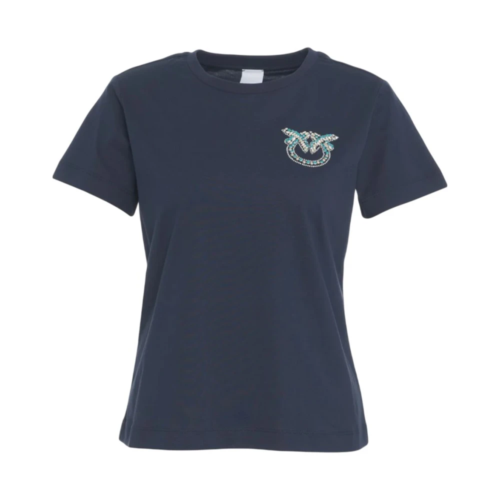 pinko Navy Blauw Kortemouw T-shirt Blue Dames