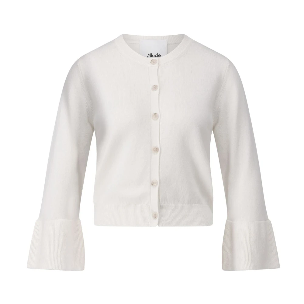 Allude Kasjmier Vest met Trompetmouwen White Dames