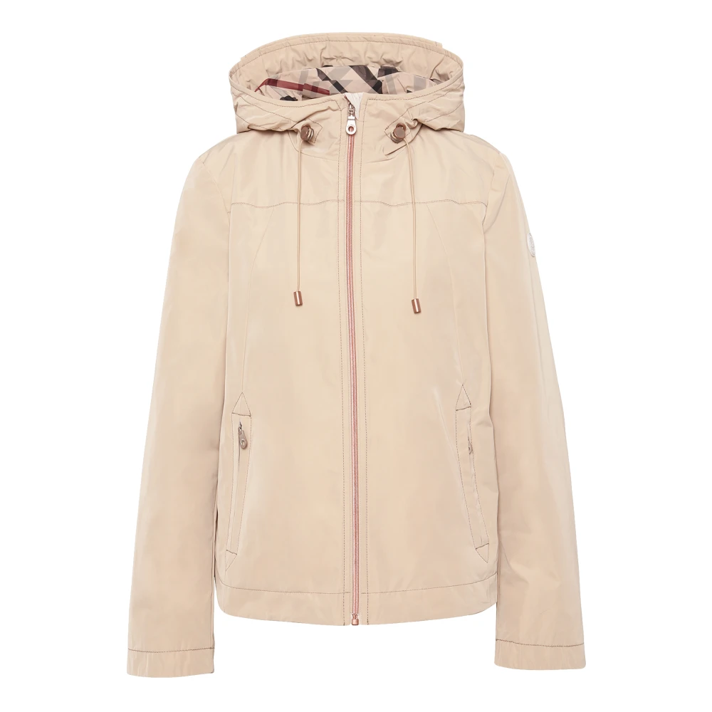 Gil Bret Zomerjas met capuchon en geruite details Beige Dames