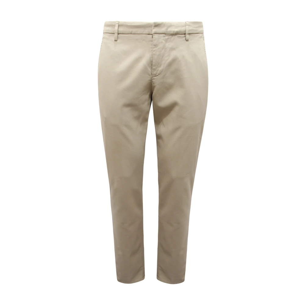 Dondup Men's Beige Textured Gaubert Trousers Made In Italy - Chinos - W36 - Trousers