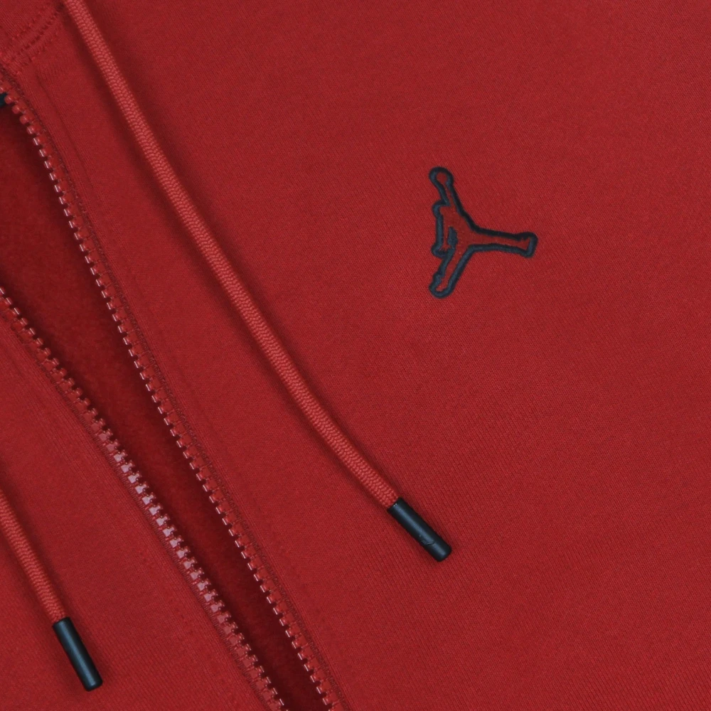 Jordan Rode Fleece Full-zip Hoodie met Logo Red Heren
