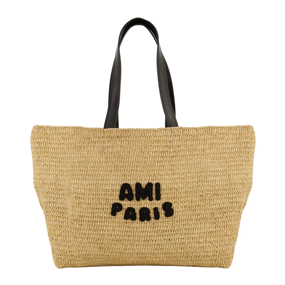 Ami Paris Raffia Shopper Lente-Zomer 2025 Beige Unisex