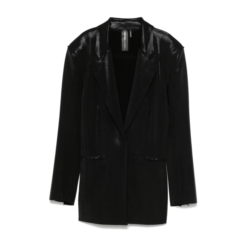 Norma Kamali Zwarte Jassen met Lamé Effect Black Dames