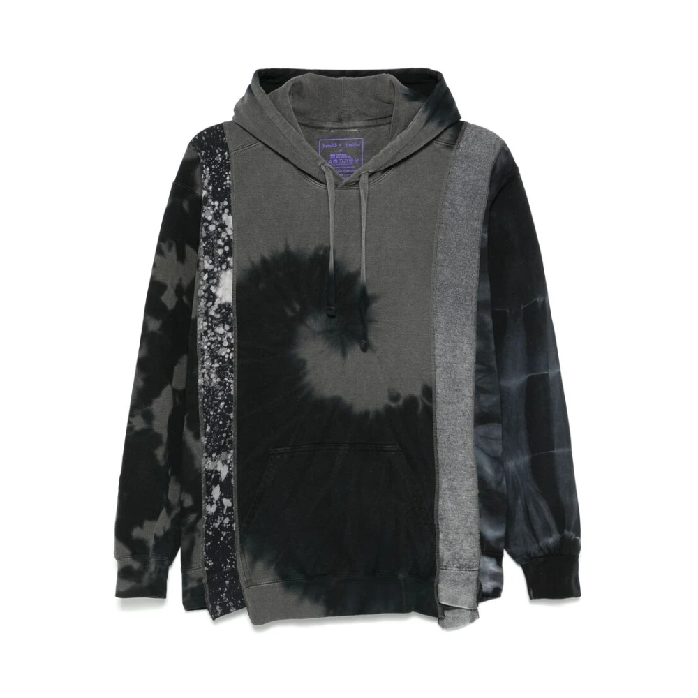 Needles Abstract Patchwork Hoodie Sweatshirt Gray Heren