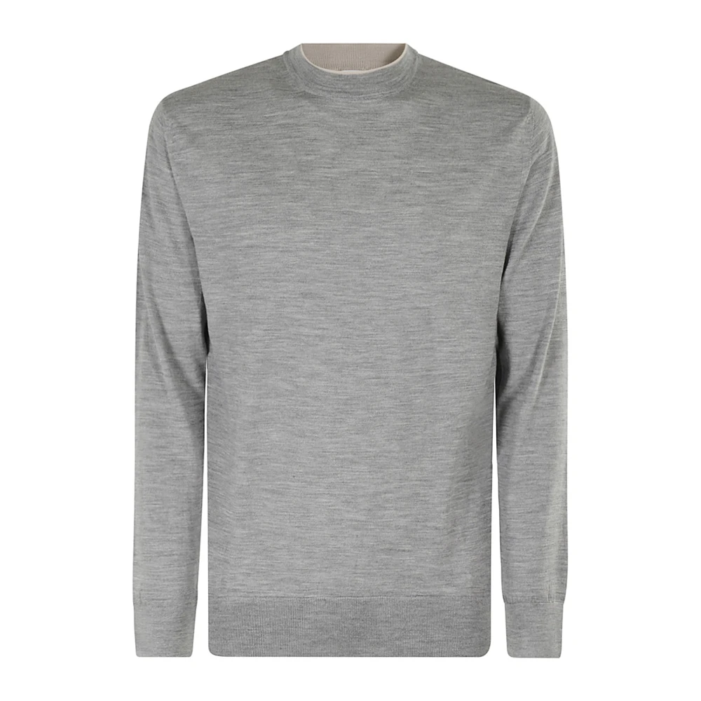 Eleventy Tipping Crew Neck Sweater Gray Heren