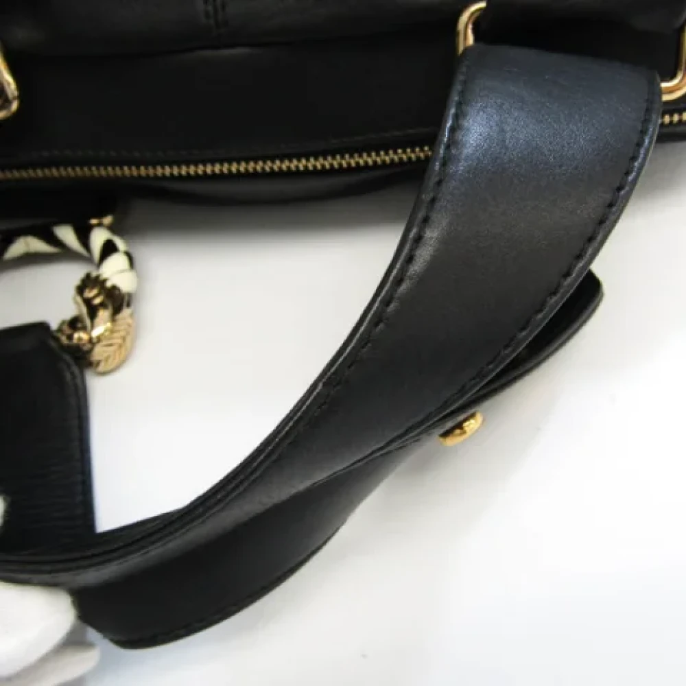Bvlgari Vintage Pre-owned Leather handbags Black Dames