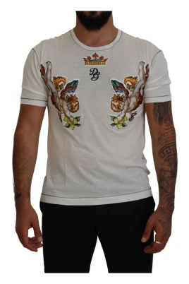 Elegant vit Tee bomull-sidenblandning
