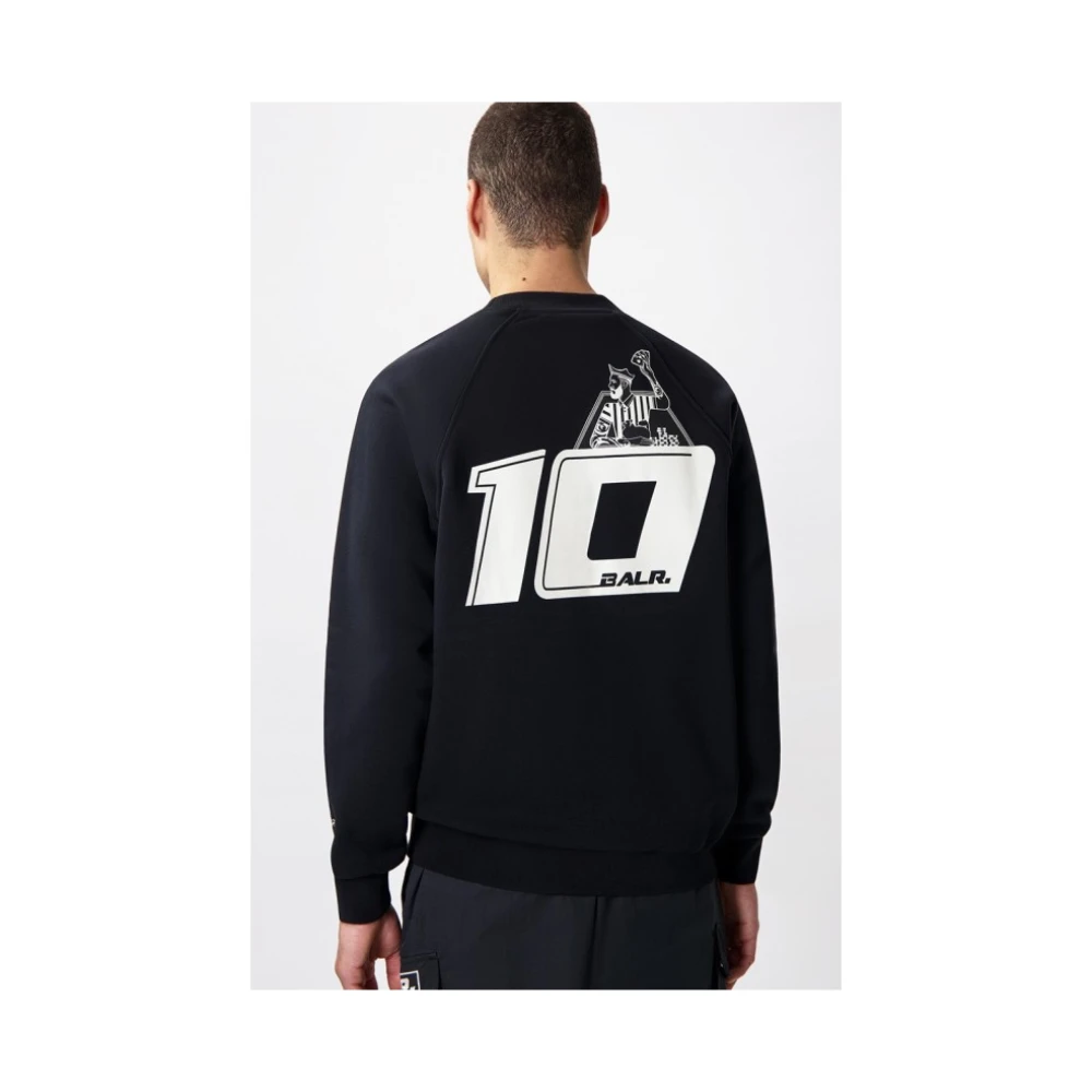 Balr. Logo Print Crew Neck Sweatshirt Black Heren