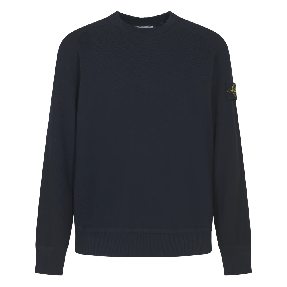 Stone Island Blue Sweatshirts, Male, Xl, Micro Stitch Sweatshirt