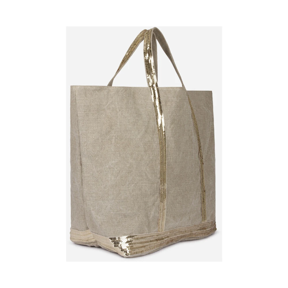 Vanessa Bruno Linnen Shopper met Pailletten Gray Dames