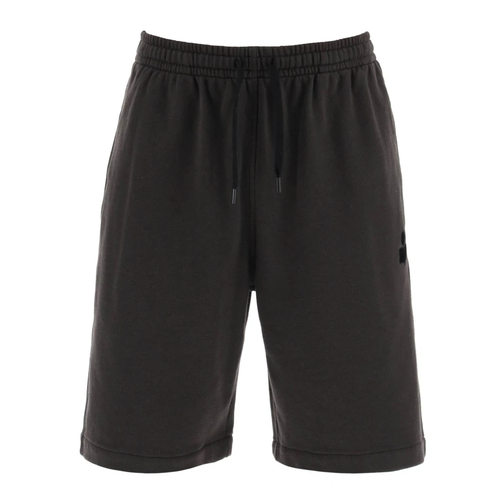 Isabel marant Sweatshorts van biologisch katoen met vervaagd effect Black Heren