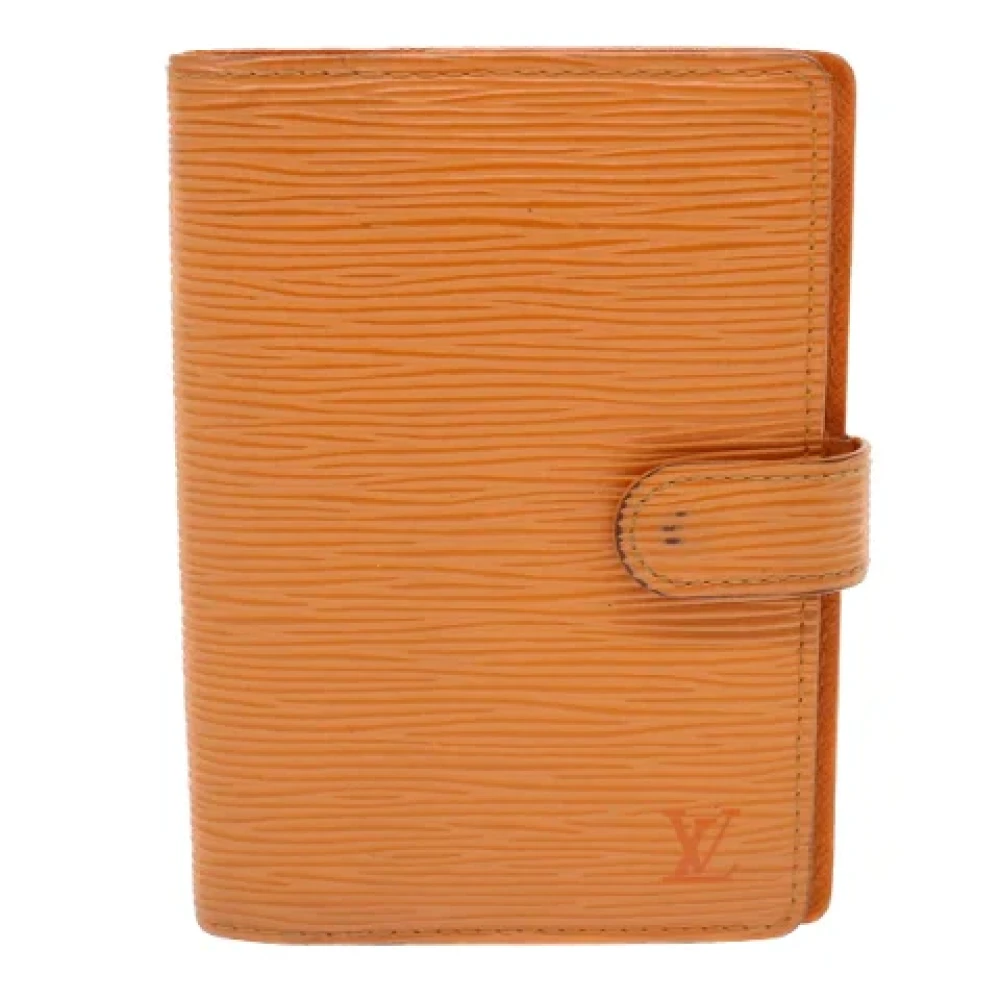 Pre-owned Oransje skinn Louis Vuitton lommebok